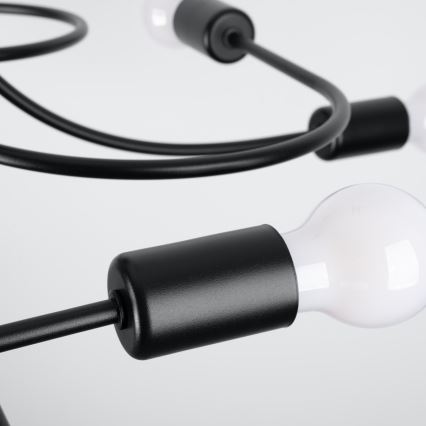 Lestenec na drogu LEVAR 8xE27/15W/230V črna