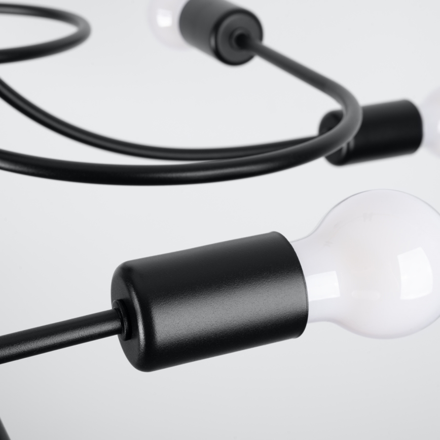 Lestenec na drogu LEVAR 8xE27/15W/230V črna