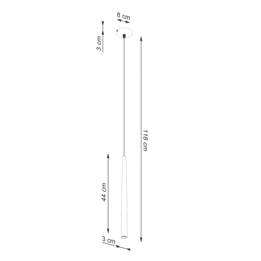 Lestenec na vrvici BLISS 1xG9/8W/230V črna