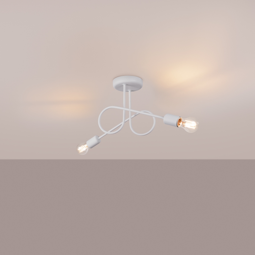 Lestenec LOOP 2xE27/15W/230V bela