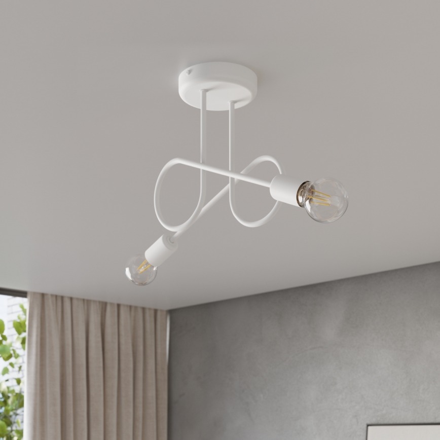 Lestenec LOOP 2xE27/15W/230V bela