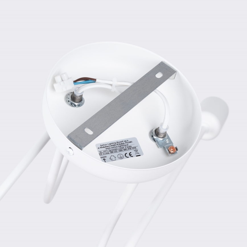 Lestenec LOOP 2xE27/15W/230V bela