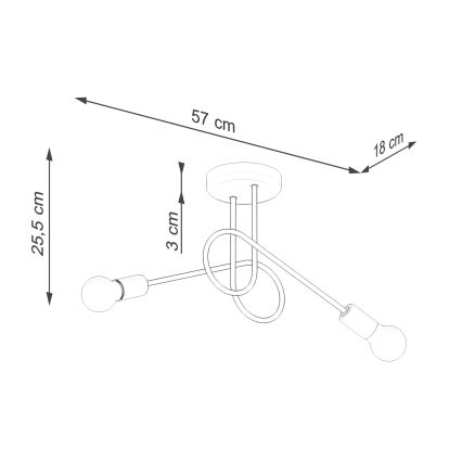 Lestenec LOOP 2xE27/15W/230V bela