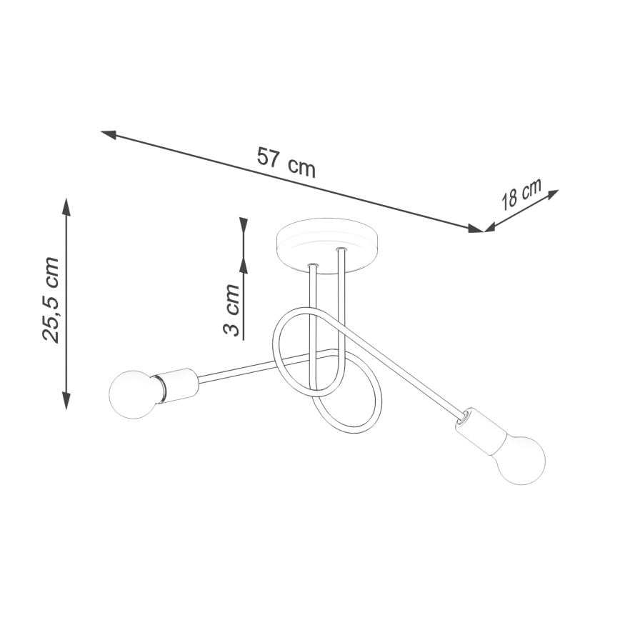 Lestenec LOOP 2xE27/15W/230V bela