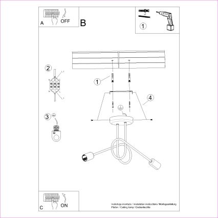 Lestenec LOOP 2xE27/15W/230V bela