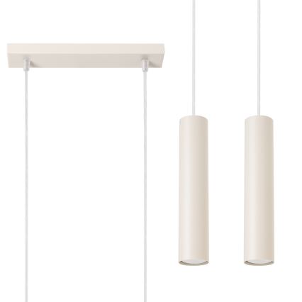 Lestenec na vrvici LAGOS 2xGU10/10W/230V krem barva