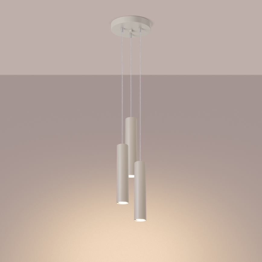 Lestenec na vrvici LAGOS 3xGU10/10W/230V krem barva