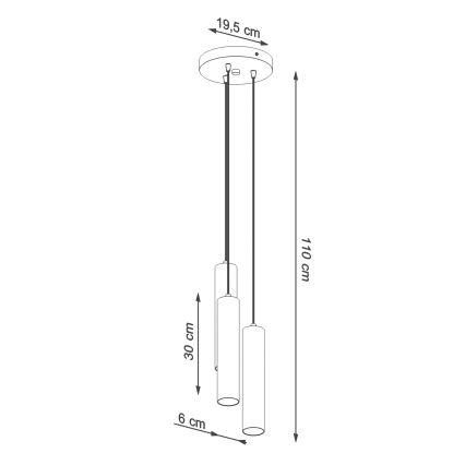 Lestenec na vrvici LAGOS 3xGU10/10W/230V krem barva