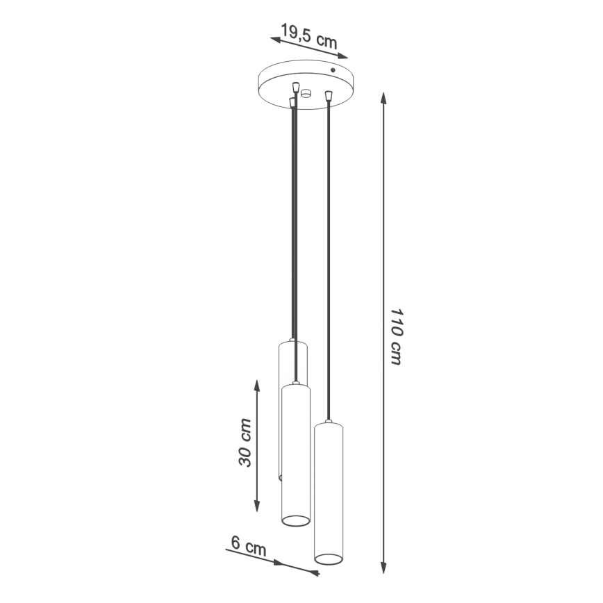 Lestenec na vrvici LAGOS 3xGU10/10W/230V krem barva