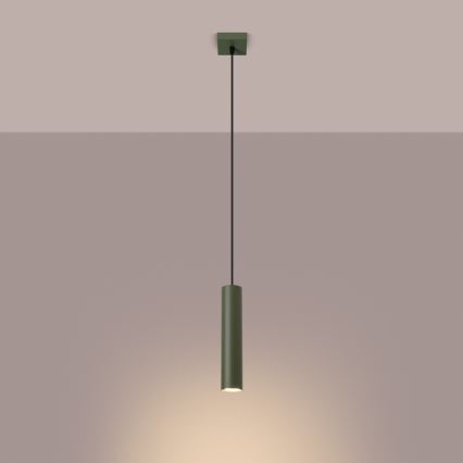 Lestenec na vrvici LAGOS 1xGU10/10W/230V zelena