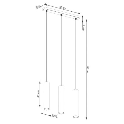 Lestenec na vrvici LAGOS 3xGU10/10W/230V zelena