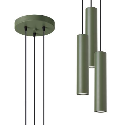 Lestenec na vrvici LAGOS 3xGU10/10W/230V zelena