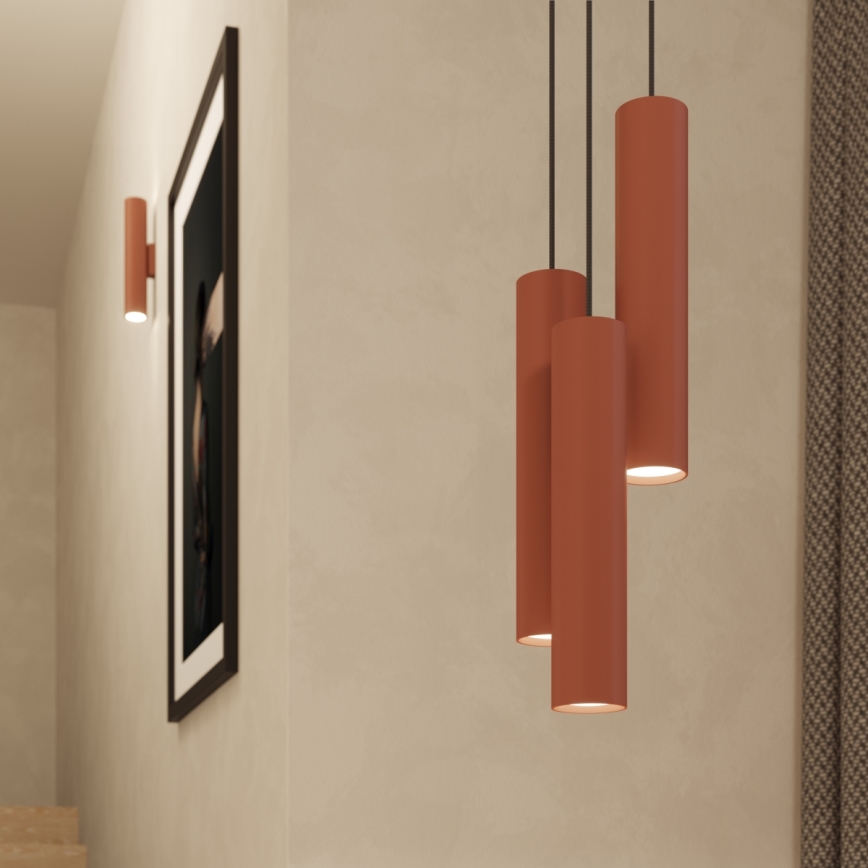Lestenec na vrvici LAGOS 1xGU10/10W/230V rdeča