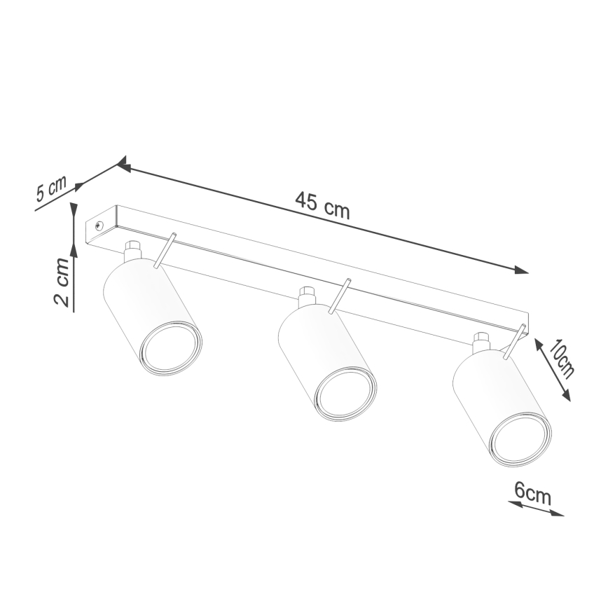 Reflektor RING 3xGU10/10W/230V krem barva