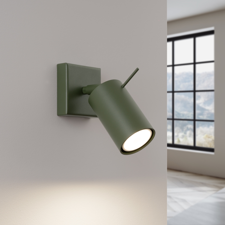 Stenski reflektor RING 1xGU10/10W/230V zelena
