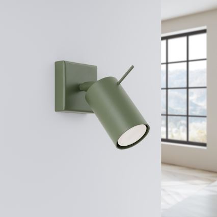 Stenski reflektor RING 1xGU10/10W/230V zelena