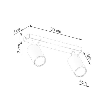 Reflektor RING 2xGU10/10W/230V rdeča