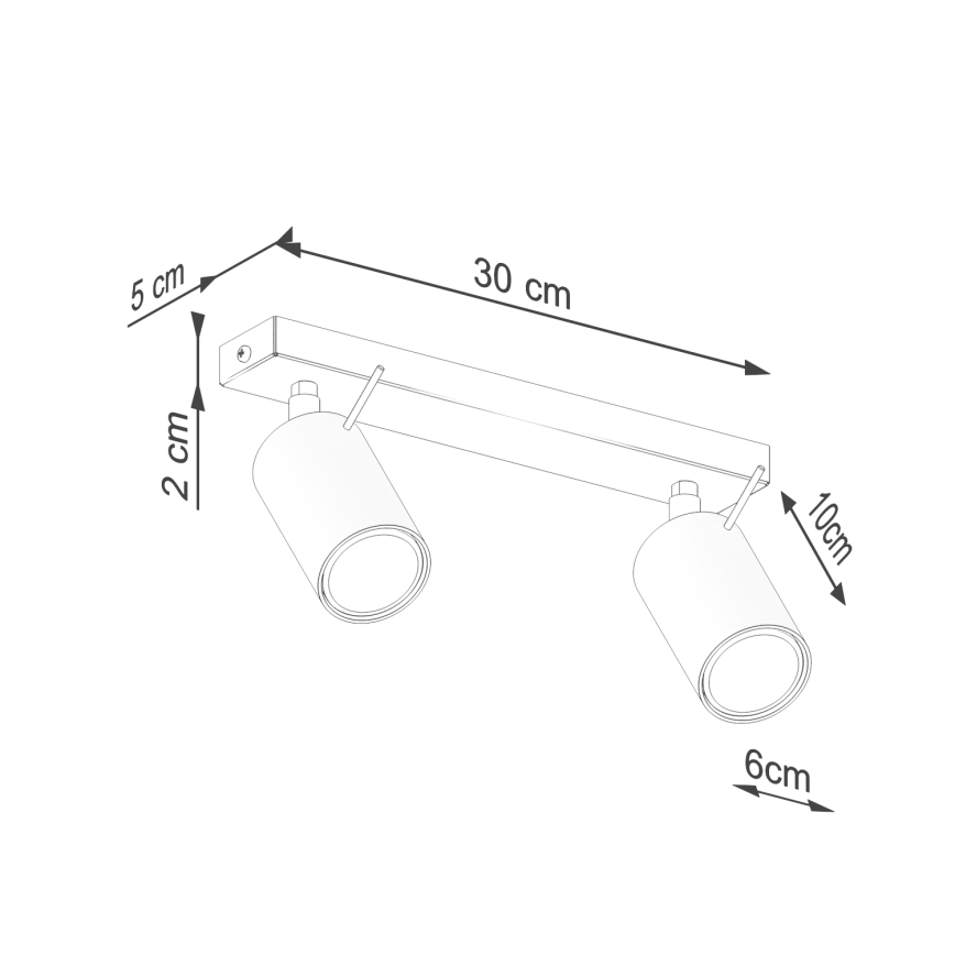 Reflektor RING 2xGU10/10W/230V rdeča