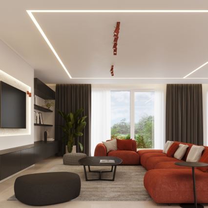 Reflektor RING 3xGU10/10W/230V rdeča