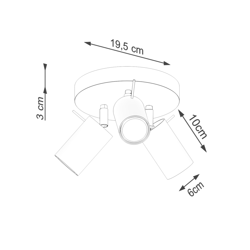 Reflektor RING 3xGU10/10W/230V rdeča