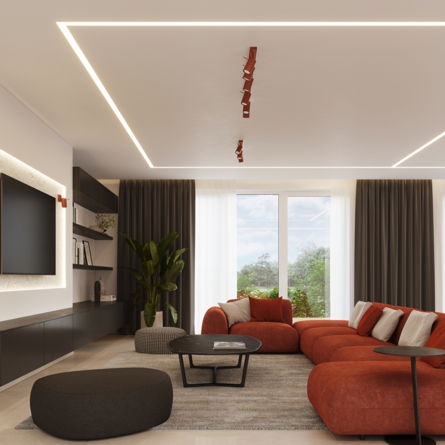 Reflektor RING 6xGU10/10W/230V rdeča