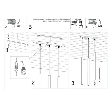 Lestenec na vrvici PASTELO 3xG9/8W/230V krem barva