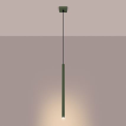 Lestenec na vrvici PASTELO 1xG9/8W/230V zelena