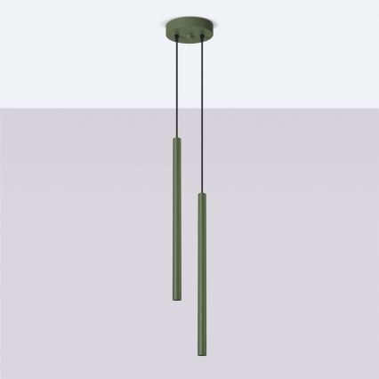 Lestenec na vrvici PASTELO 2xG9/8W/230V zelena