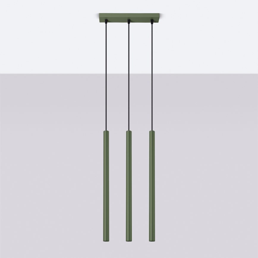 Lestenec na vrvici PASTELO 3xG9/8W/230V zelena