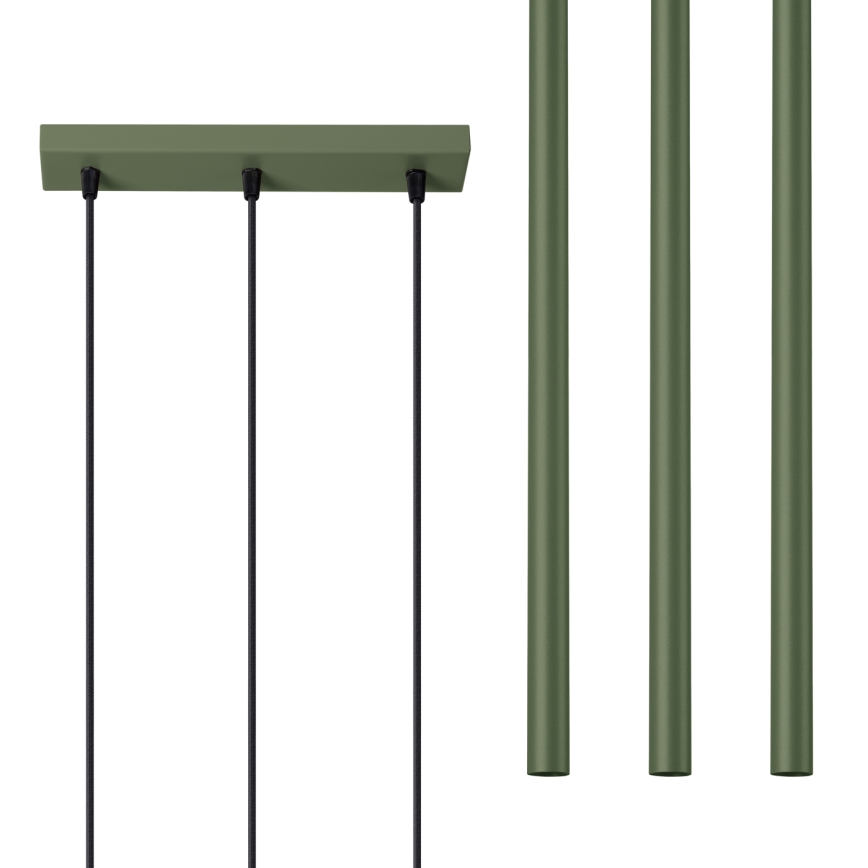 Lestenec na vrvici PASTELO 3xG9/8W/230V zelena