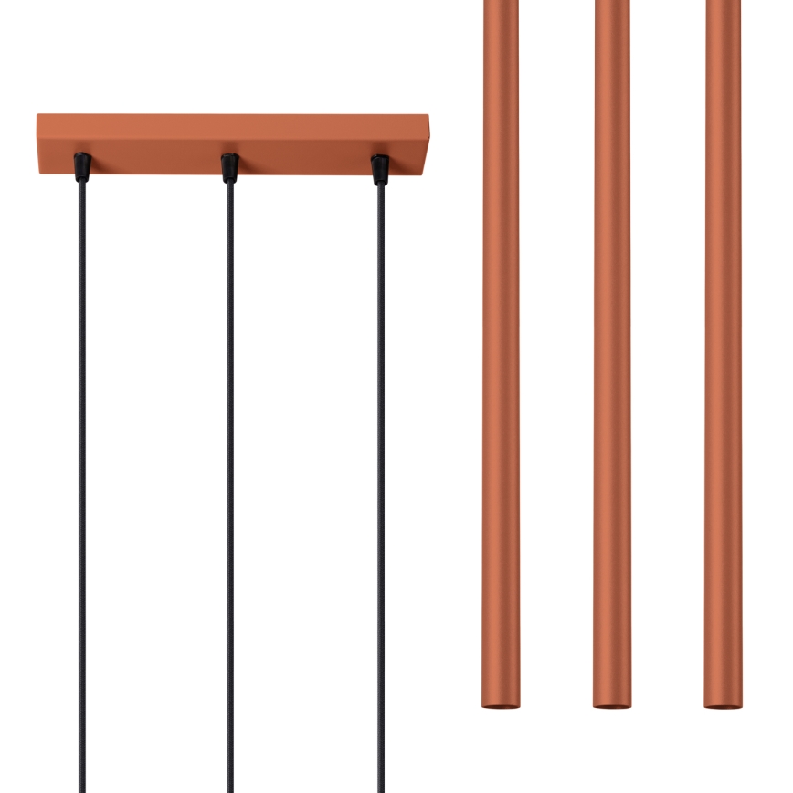 Lestenec na vrvici PASTELO 3xG9/8W/230V rdeča