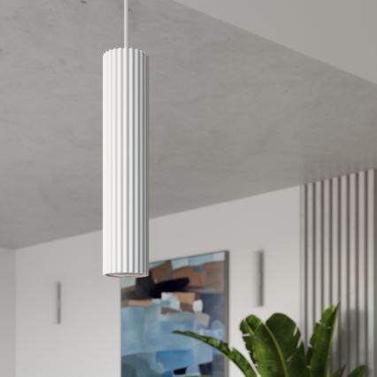 Lestenec na vrvici KARBON 1xGU10/10W/230V bela