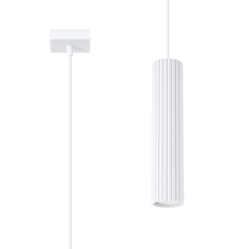 Lestenec na vrvici KARBON 1xGU10/10W/230V bela