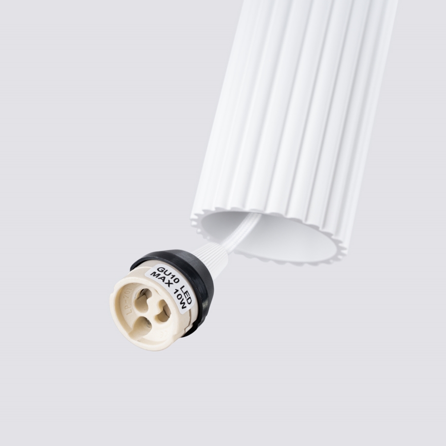Lestenec na vrvici KARBON 1xGU10/10W/230V bela
