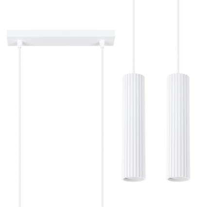 Lestenec na vrvici KARBON 2xGU10/10W/230V bela