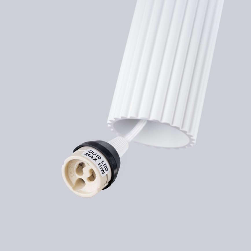Lestenec na vrvici KARBON 2xGU10/10W/230V bela