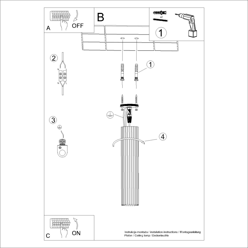 Reflektor KARBON 1xGU10/10W/230V 40 cm črna