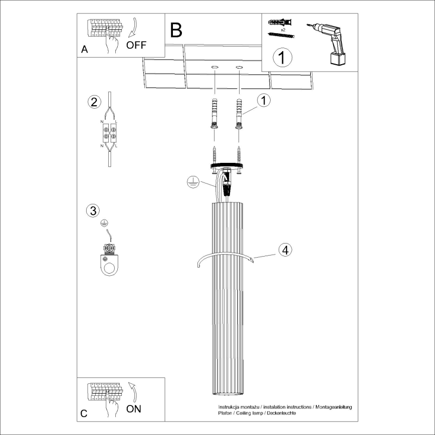 Reflektor KARBON 1xGU10/10W/230V 60 cm črna