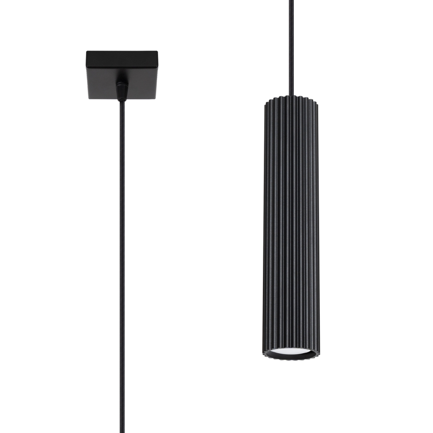 Lestenec na vrvici KARBON 1xGU10/10W/230V črna