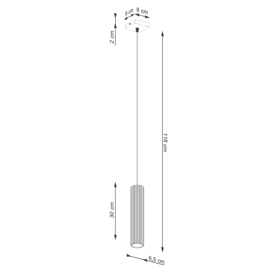Lestenec na vrvici KARBON 1xGU10/10W/230V črna
