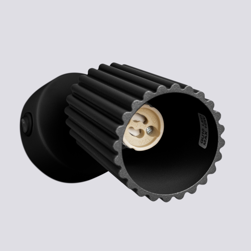 Stenski reflektor KARBON 1xGU10/10W/230V črna