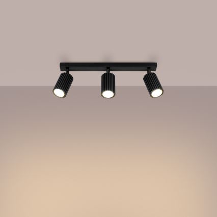 Reflektor KARBON 3xGU10/10W/230V črna