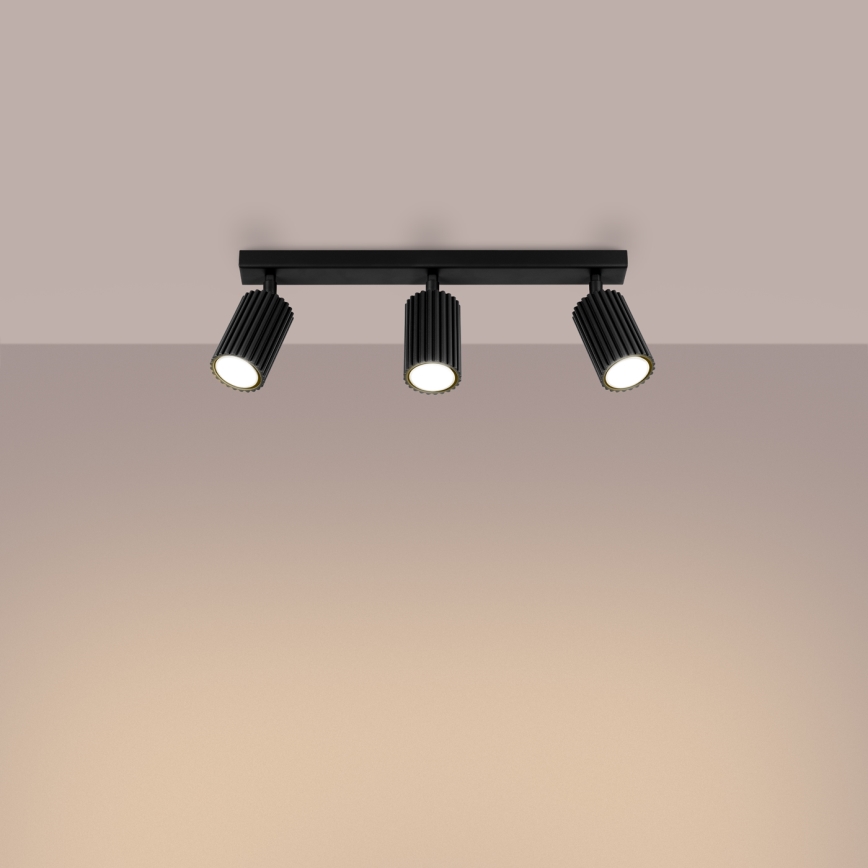 Reflektor KARBON 3xGU10/10W/230V črna