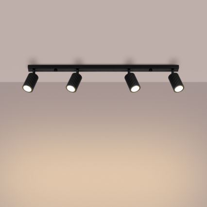 Reflektor KARBON 4xGU10/10W/230V črna