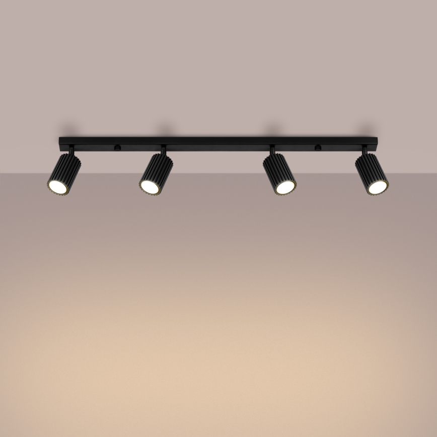 Reflektor KARBON 4xGU10/10W/230V črna