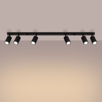Reflektor KARBON 6xGU10/10W/230V črna