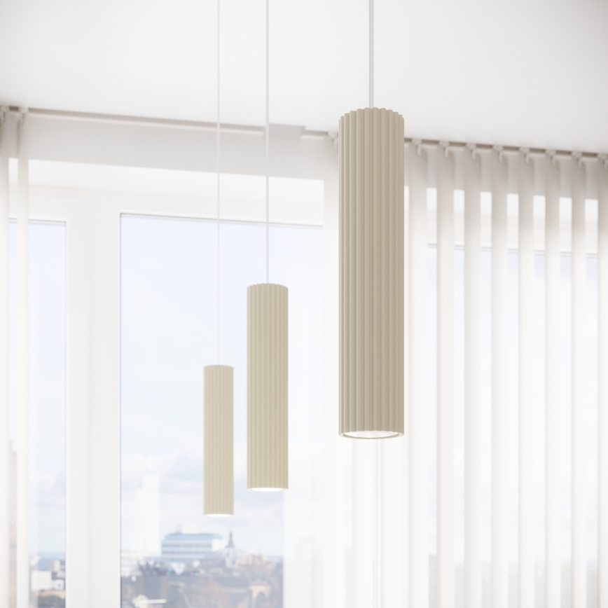 Lestenec na vrvici KARBON 1xGU10/10W/230V krem barva