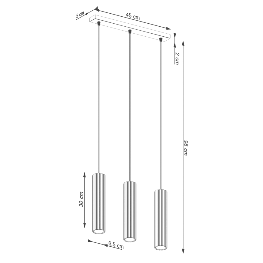 Lestenec na vrvici KARBON 3xGU10/10W/230V krem barva