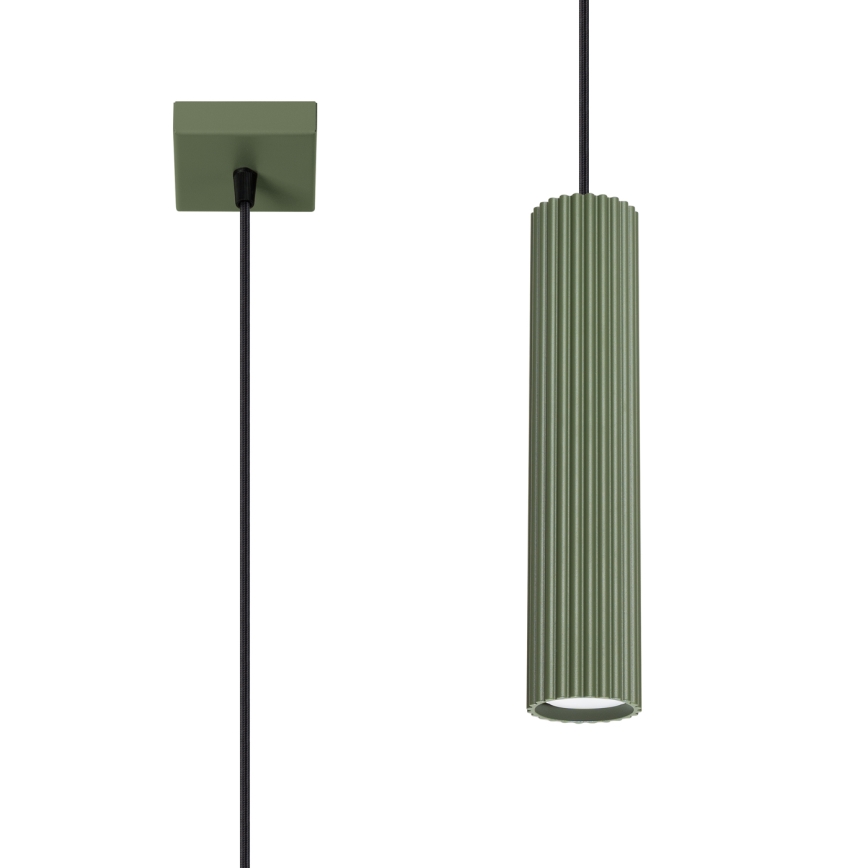 Lestenec na vrvici KARBON 1xGU10/10W/230V zelena