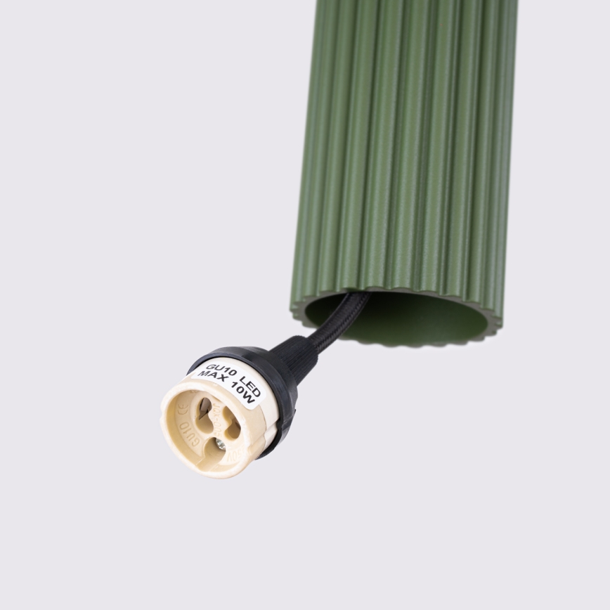 Lestenec na vrvici KARBON 1xGU10/10W/230V zelena